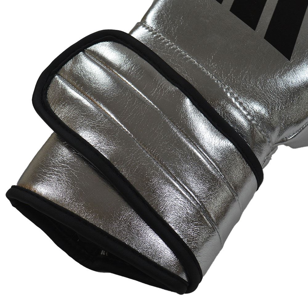 EXCLUSIVE ADIDAS PRO LINE METALLIC HOOK & LOOP BOXING GLOVES - SILVER