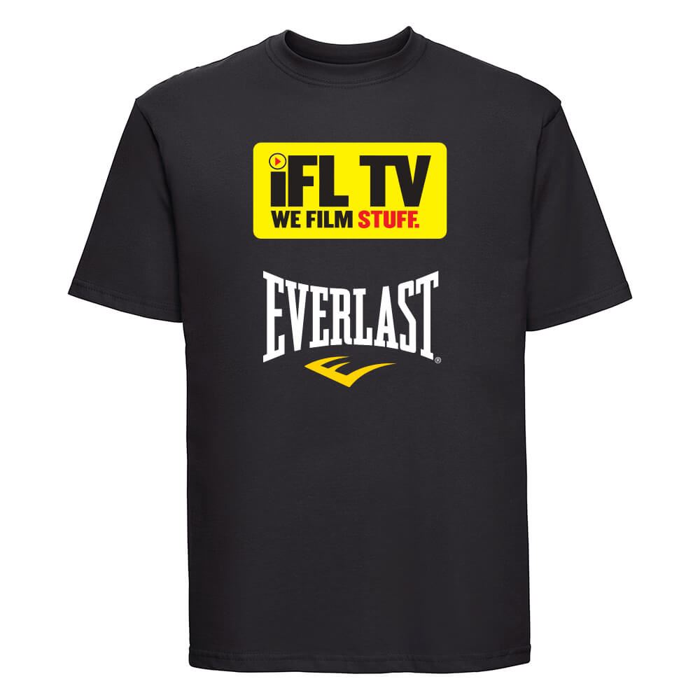 Ifl Tv Black T-Shirt Yellow Logo