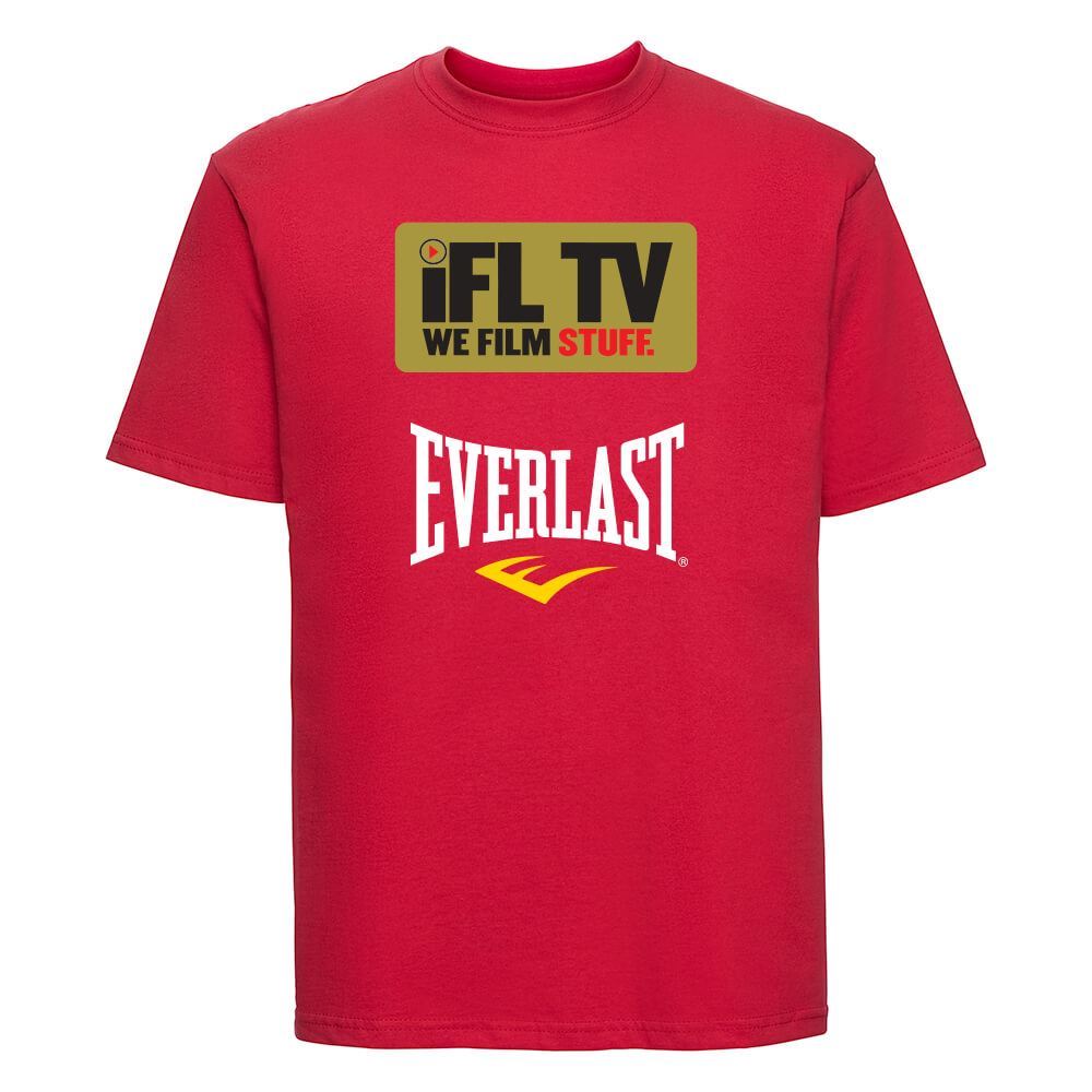 Ifl Tv Red T-Shirt Gold Logo