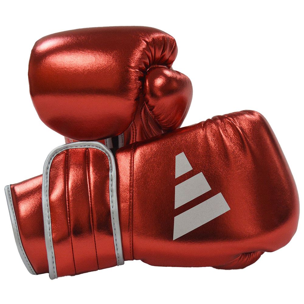 EXCLUSIVE ADIDAS PRO LINE METALLIC HOOK & LOOP BOXING GLOVES - RED