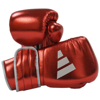 Thumbnail for EXCLUSIVE ADIDAS PRO LINE METALLIC HOOK & LOOP BOXING GLOVES - RED