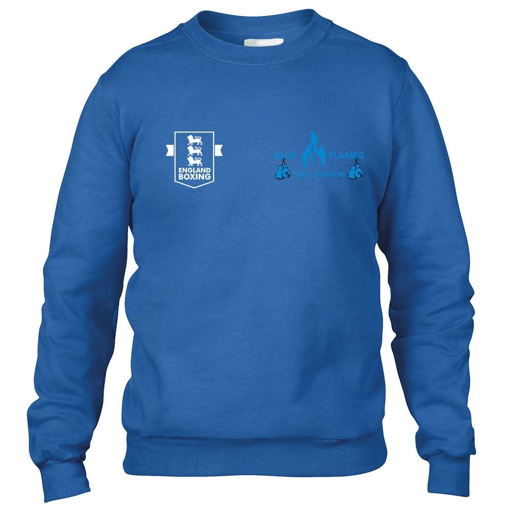 Blue Flames Abc Crew Sweatshirt