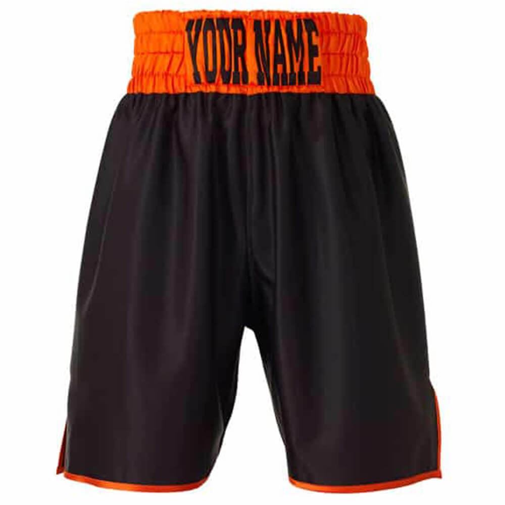 Custom Made Contrast Waistband Boxing Shorts Black/Orange