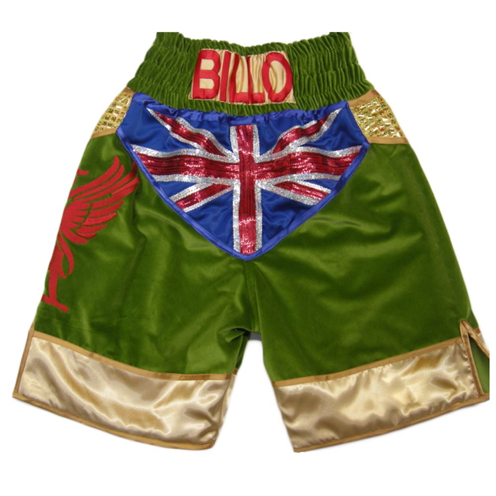 Custom Made Velvet Panel Boxing Shorts Ha0558