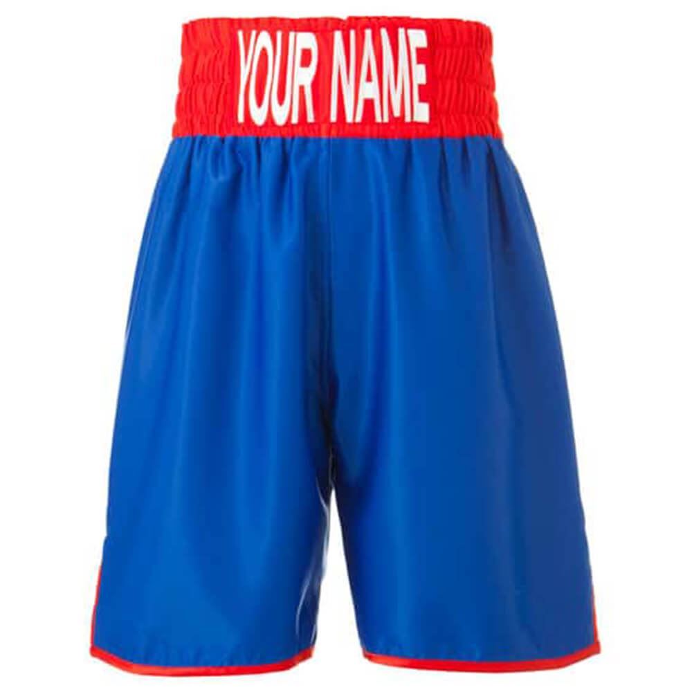 Custom Made Contrast Waistband Boxing Shorts Royal/Red