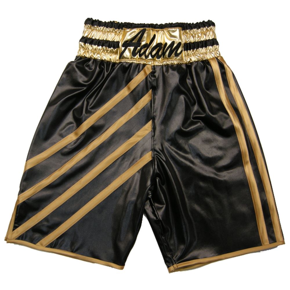 Custom Made Wetlook Angled Striped Boxing Shorts