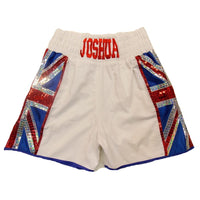 Thumbnail for Custom Made Velvet Union Jack Boxing Shorts