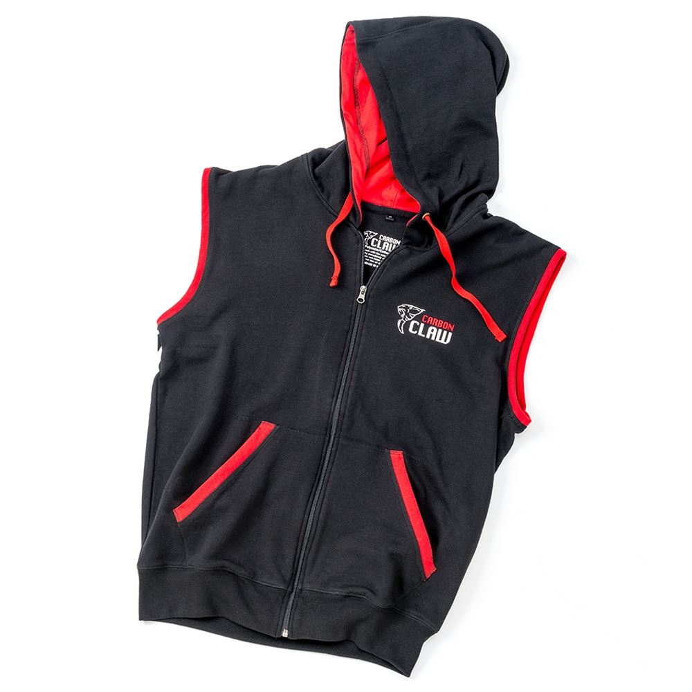 Sleeveless hoodie with zipper sale