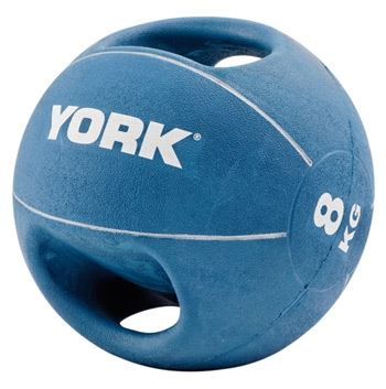 York 8Kg Double Grip Medball Blue 8Kg