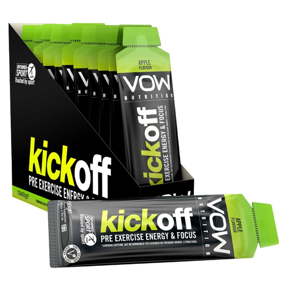 Vow Nutrition Kick Off X 12 Sachets - Pre Exercise Energy Gel Apple