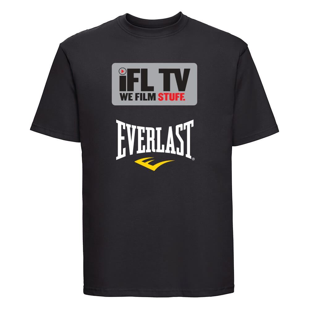 Ifl Tv Black T-Shirt Silver Sparkle Logo