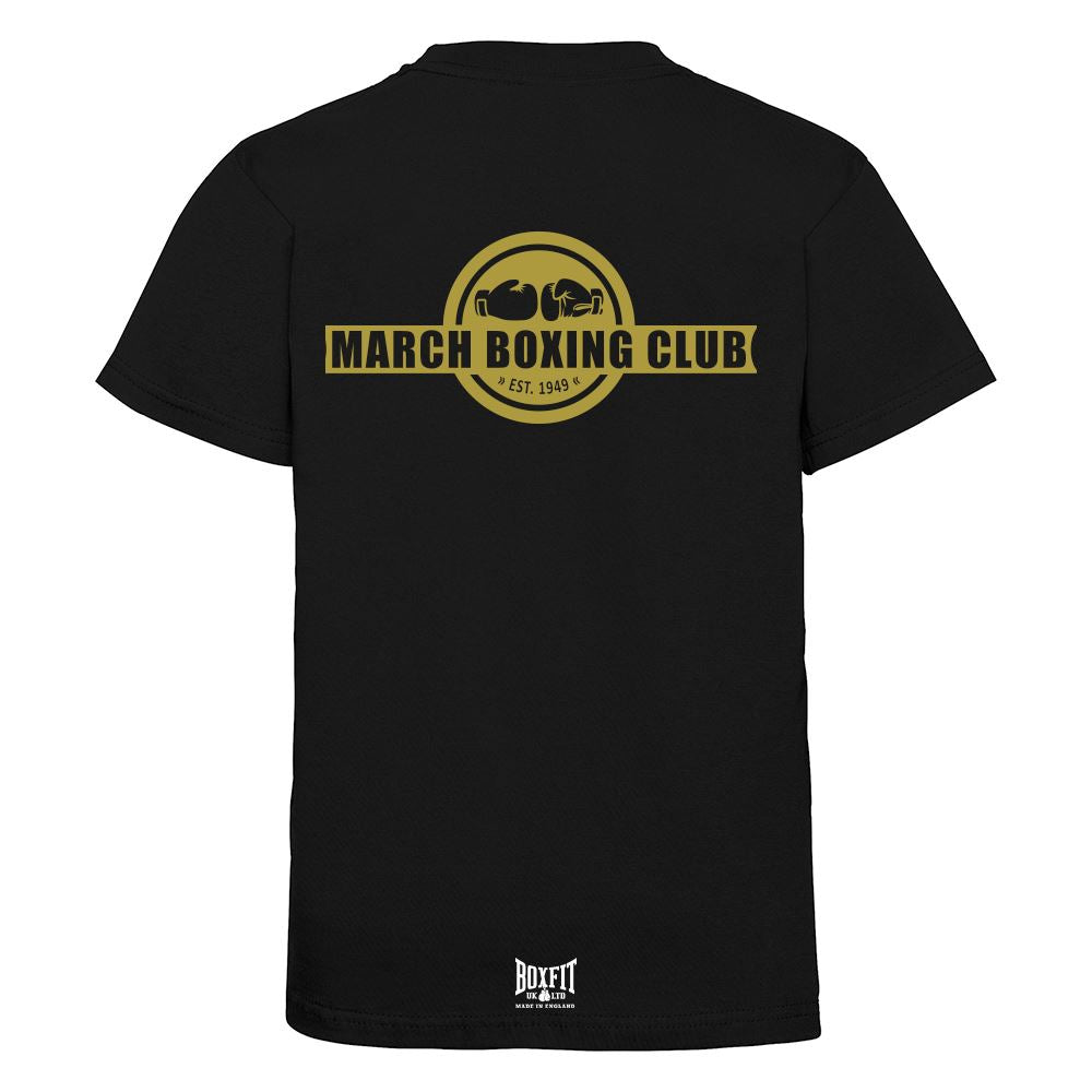 March Boxing Club Kids Cotton T-Shirt Gold Logo