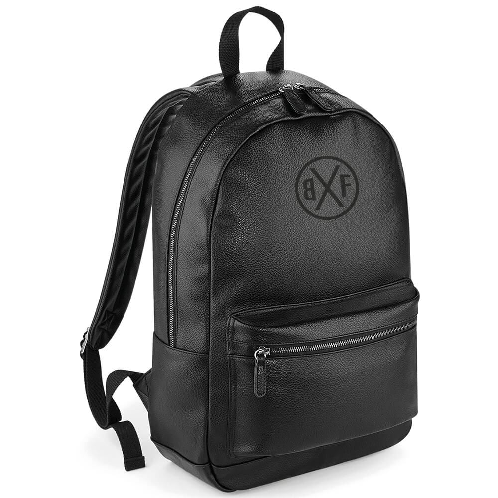 Bxf Faux Leather Fashion Backpack Black