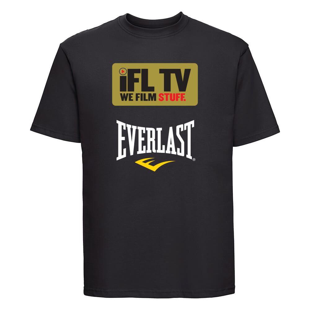 Ifl Tv Black T-Shirt Gold Logo