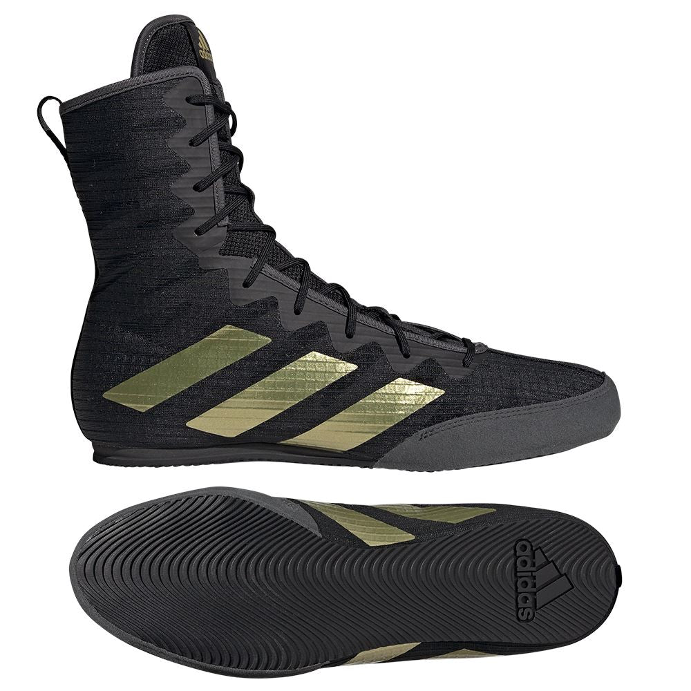 ADIDAS BOX HOG 4 BOXING BOOTS BLACK/GOLD