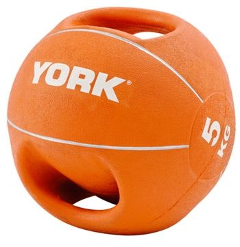 York 5Kg Double Grip Medball Orange 5Kg