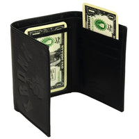 Thumbnail for Kronk Gloves Tri-Fold Leather Wallet Black