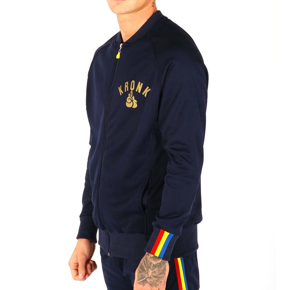 KRONK Gold Logo One Colour Gloves Full Zip Track Top