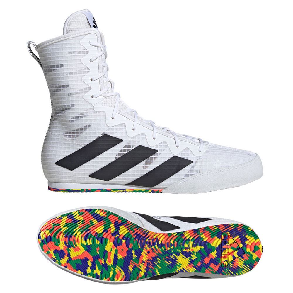 ADIDAS BOX HOG 4 BOXING BOOTS WHITE/BLACK/WHITE