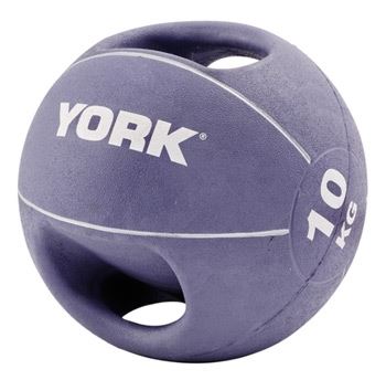 York 10Kg Double Grip Medball Purple 10Kg