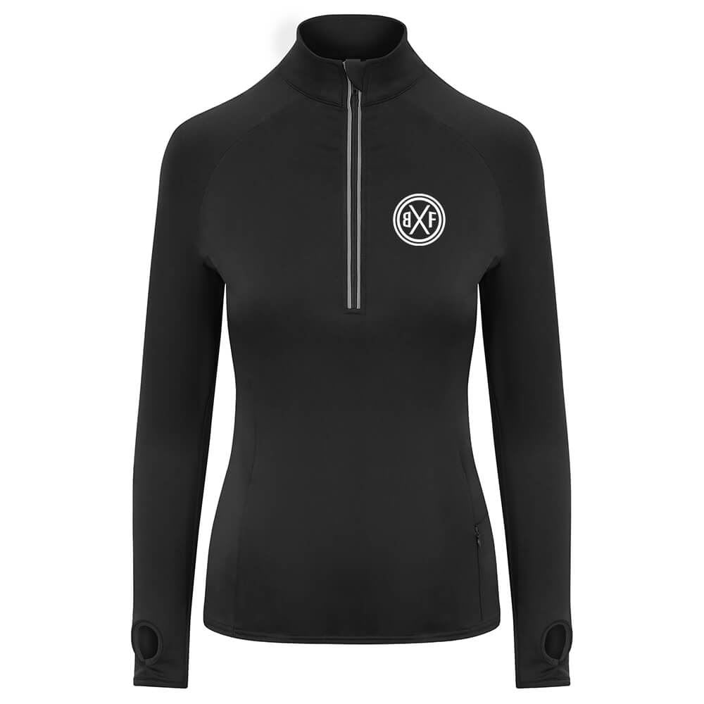 Bxf Womens Lightweight Half Zip Long Sleeve Top