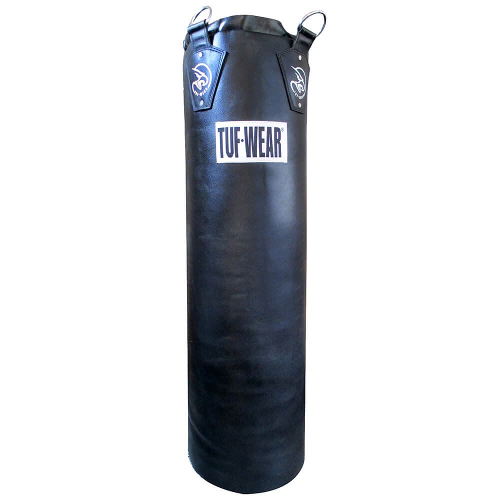 Tuf Wear All Black 4Ft Leather Punchbag 4Ft