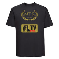 Thumbnail for Ifl Tv Black T-Shirt Gold Sparkle Logo