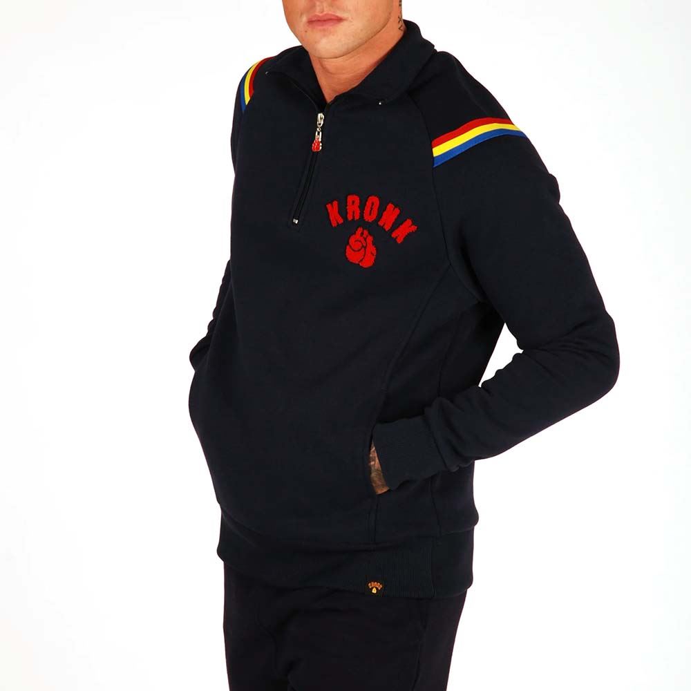 KRONK One Colour Gloves Quarter Zip Track Top Sweatshirt