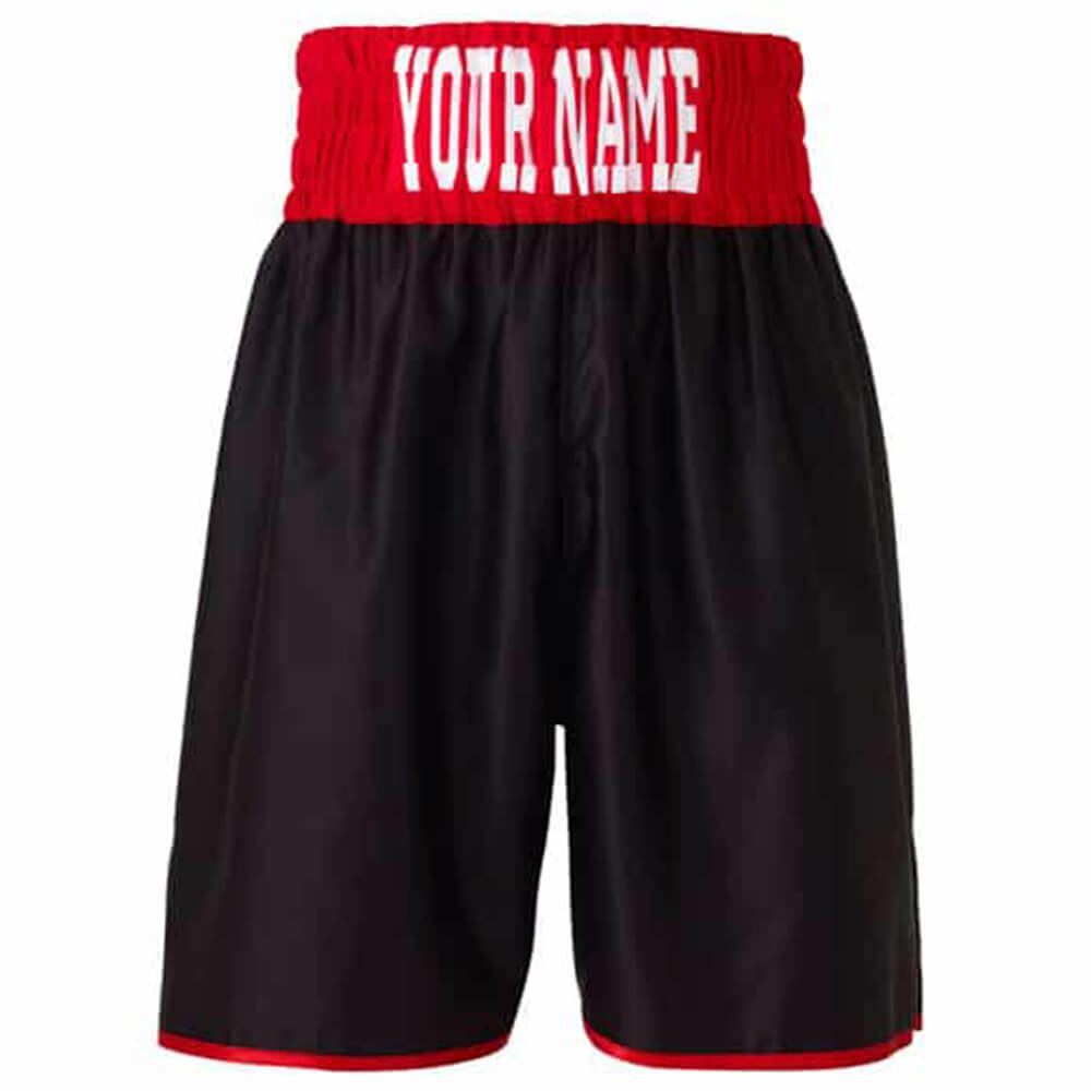 Custom Made Contrast Waistband Boxing Shorts Black/Red