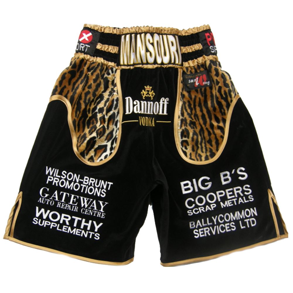 Custom Made Velvet Leopard Boxing Shorts