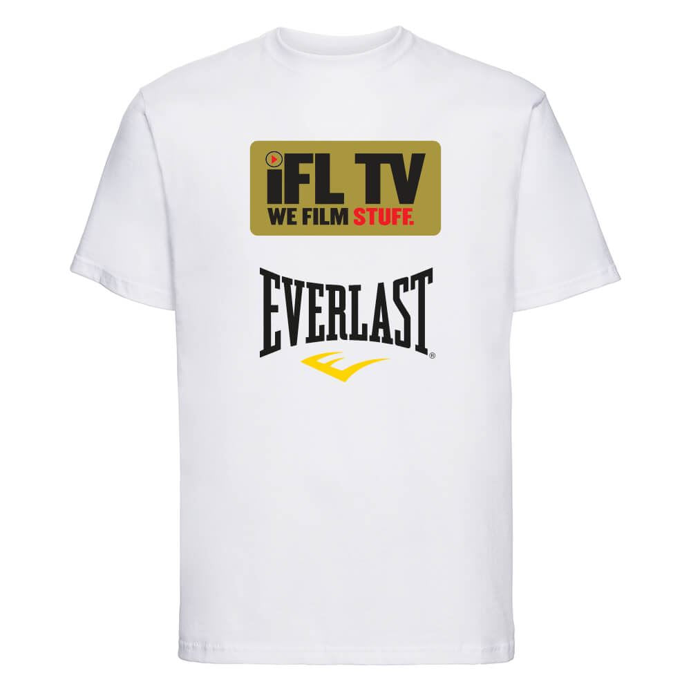 Ifl Tv White T-Shirt Gold Logo