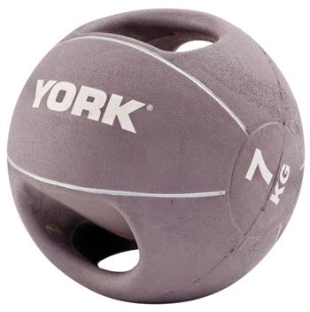 York 7Kg Double Grip Medball Purple 7Kg