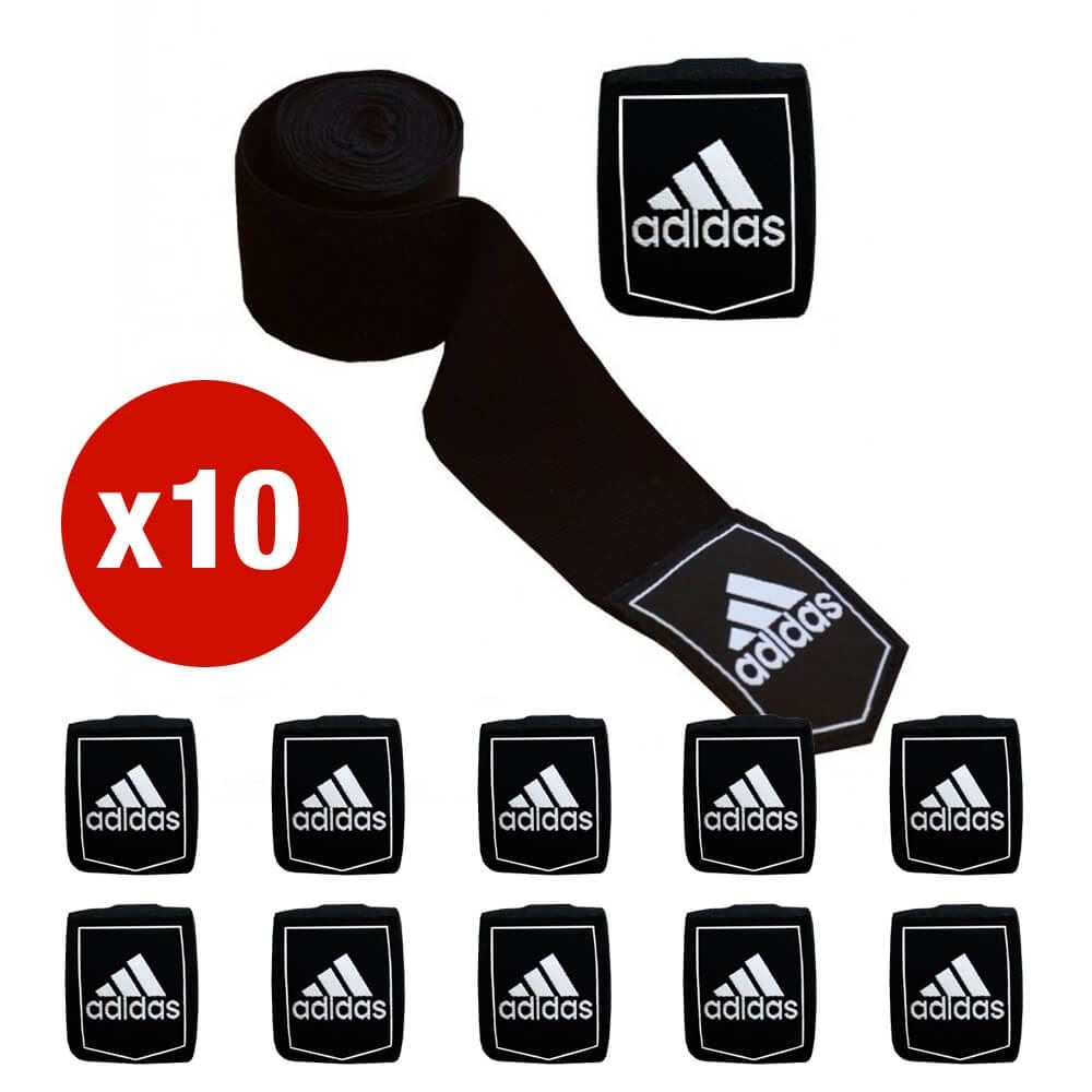 Multi-Buy - 10 X Adidas Aba Approved 4.5M Boxing Hand Wraps Black