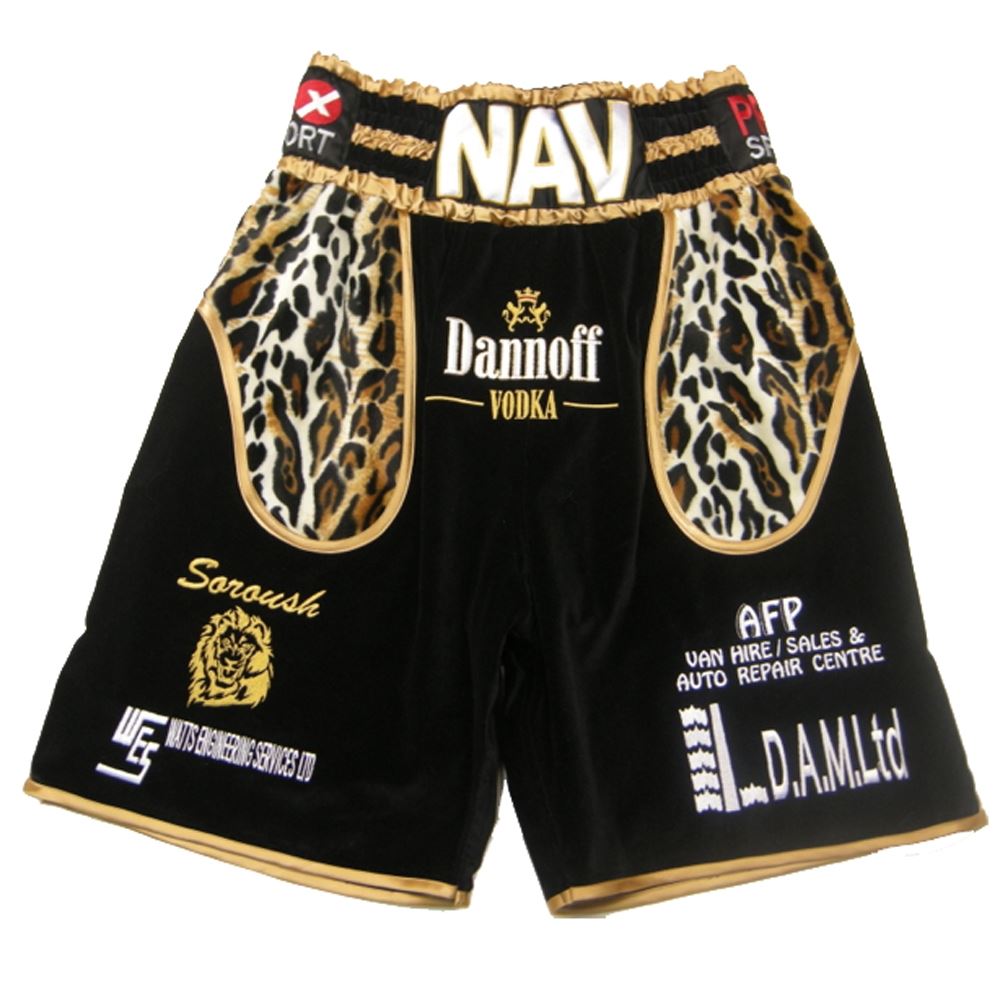 Custom Made Velvet Leopard Boxing Shorts