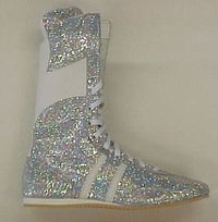 Thumbnail for Junior Sparkle Hi-Top Boxing Boots Silver