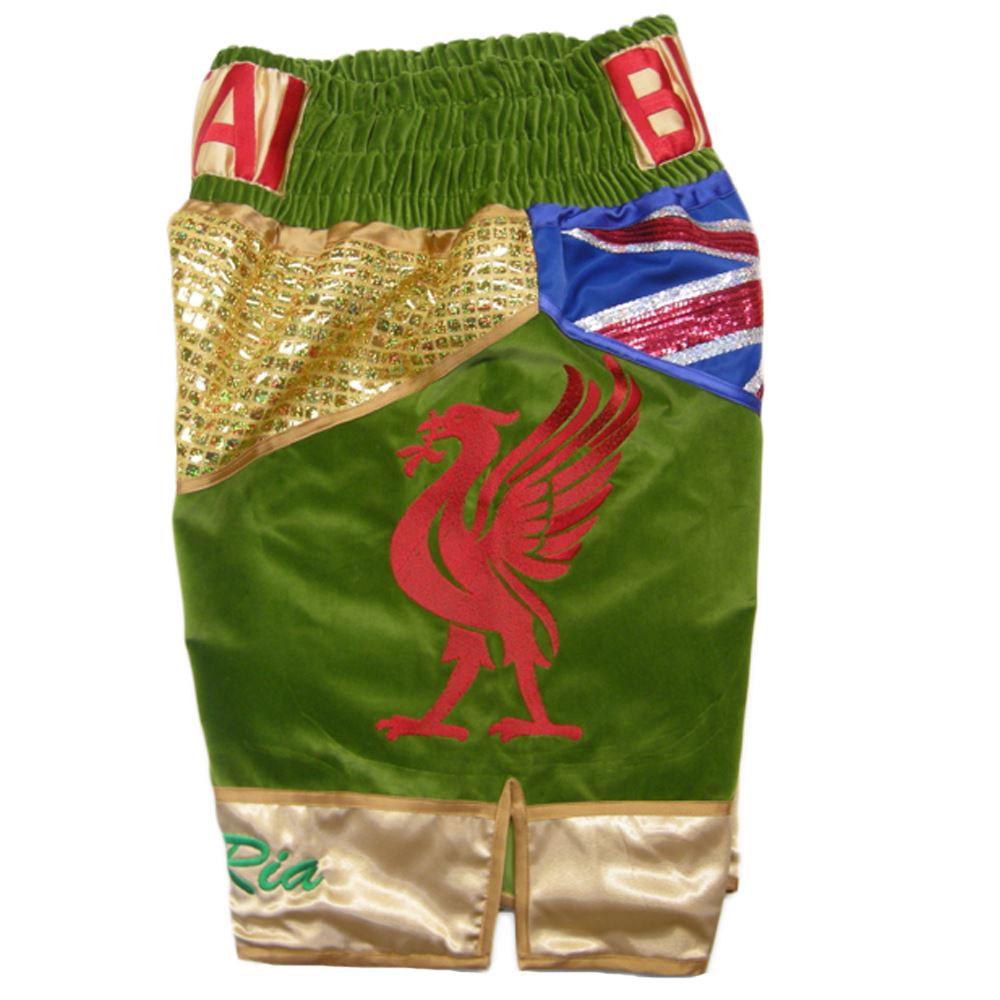 Custom Made Velvet Panel Boxing Shorts Ha0558