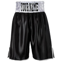 Thumbnail for Custom Made Contrast Waistband Boxing Shorts Black/Silver