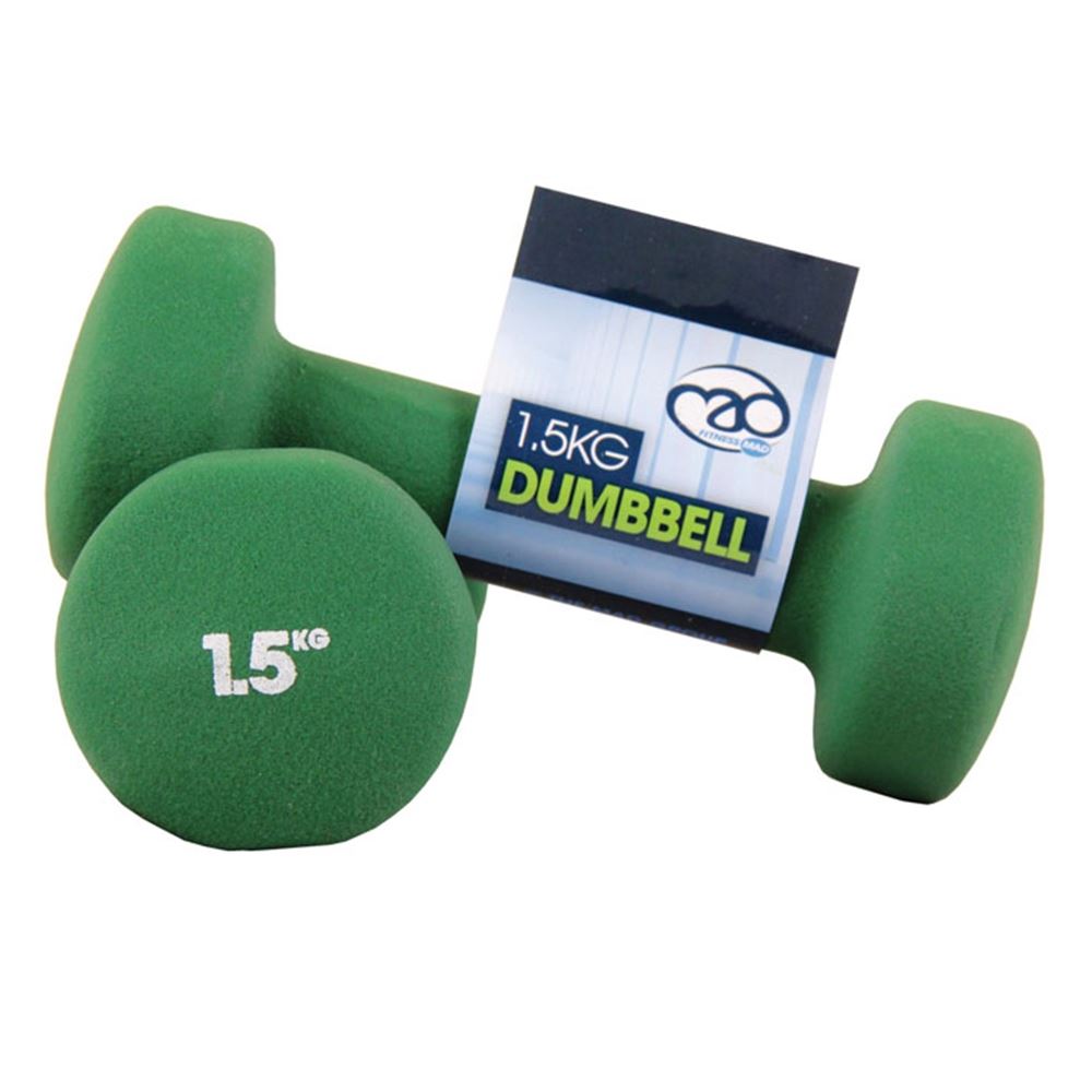 1.5Kg Neoprene Dumbbells - Pair Green 1.5Kg