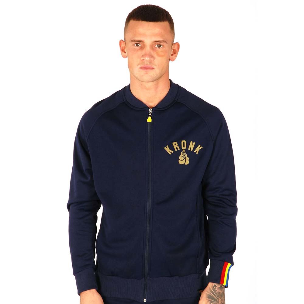 KRONK Gold Logo One Colour Gloves Full Zip Track Top