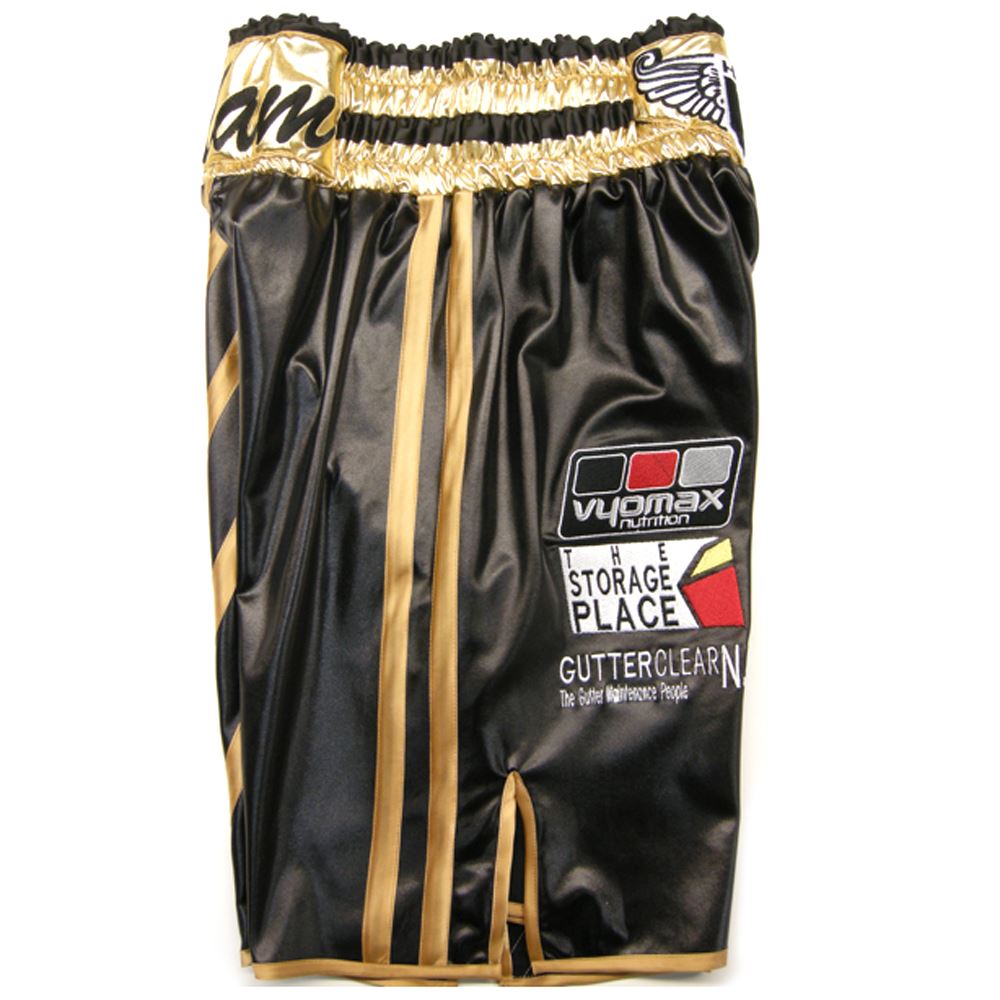 Custom Made Wetlook Angled Striped Boxing Shorts