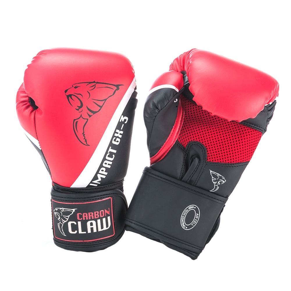 Carbon Claw Impact Gx-3 Synthetic Leather Kids Gloves Red/Black 8Oz