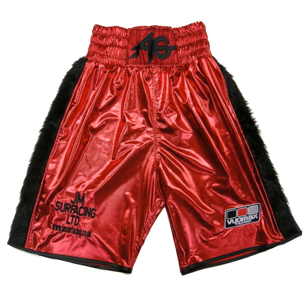 Custom Made Wetlook And Fur Boxing Shorts