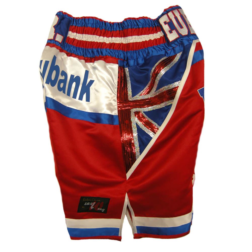 Custom Made Satin Uk Flag Boxing Shorts