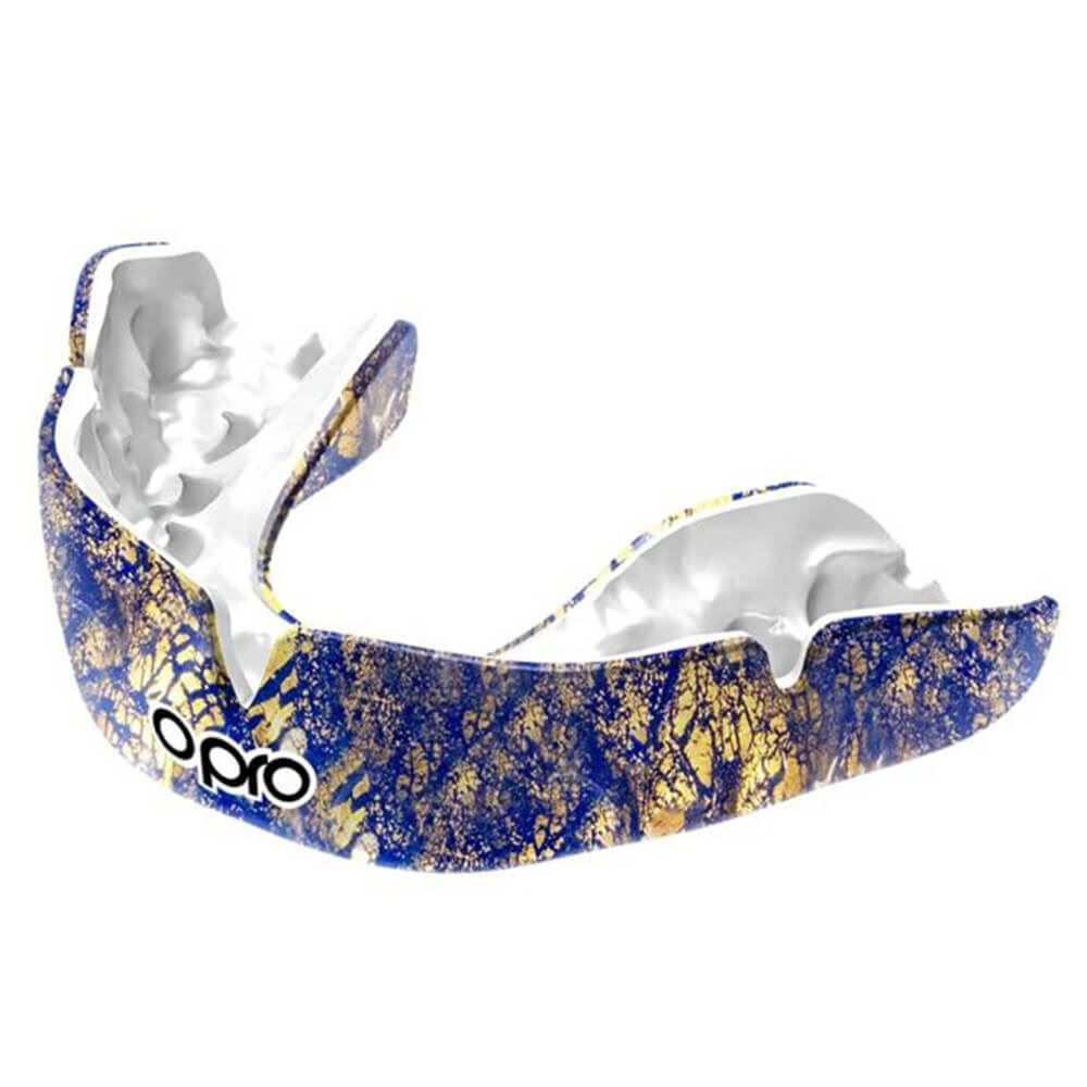 Opro Instant Custom-Fit Enigma Mouthguard Gold/Blue Senior