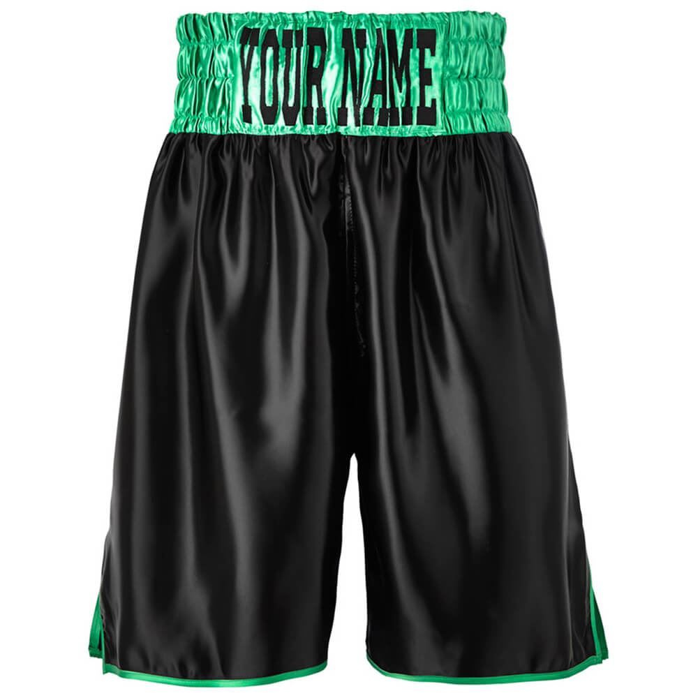 Custom Made Contrast Waistband Boxing Shorts Black/Green