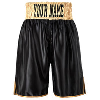 Thumbnail for Custom Made Contrast Waistband Boxing Shorts Black/Gold