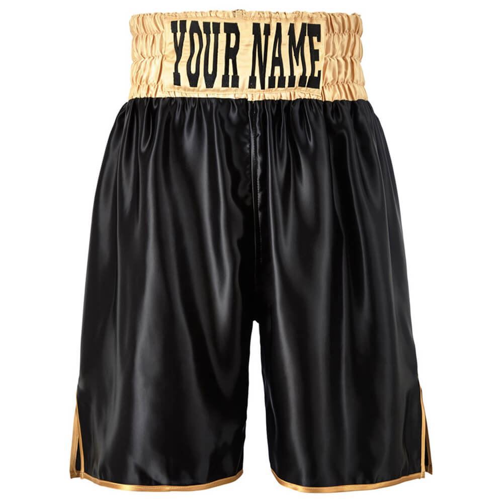 Custom Made Contrast Waistband Boxing Shorts Black/Gold