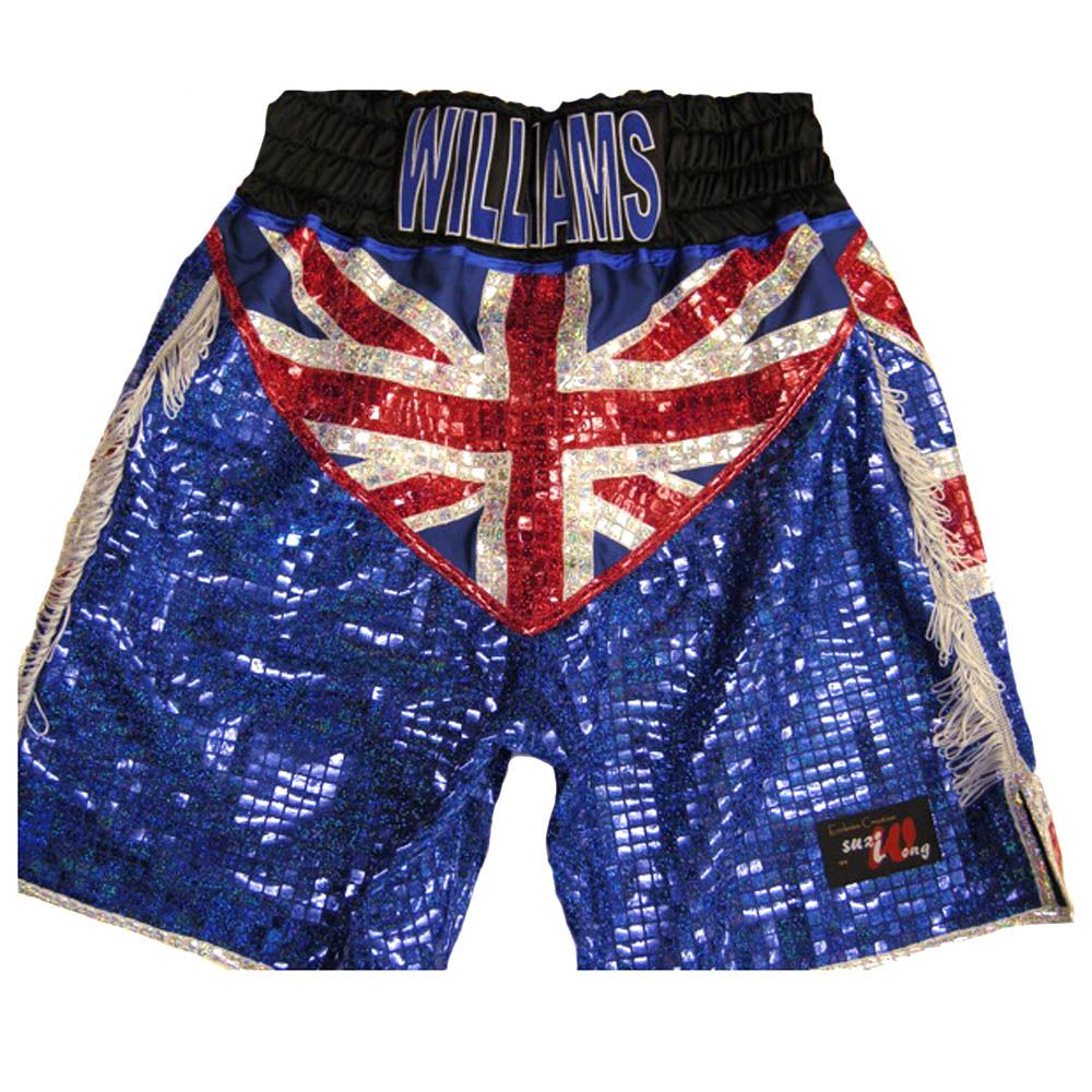 Custom Made Union Jack Sparkle Boxing Shorts