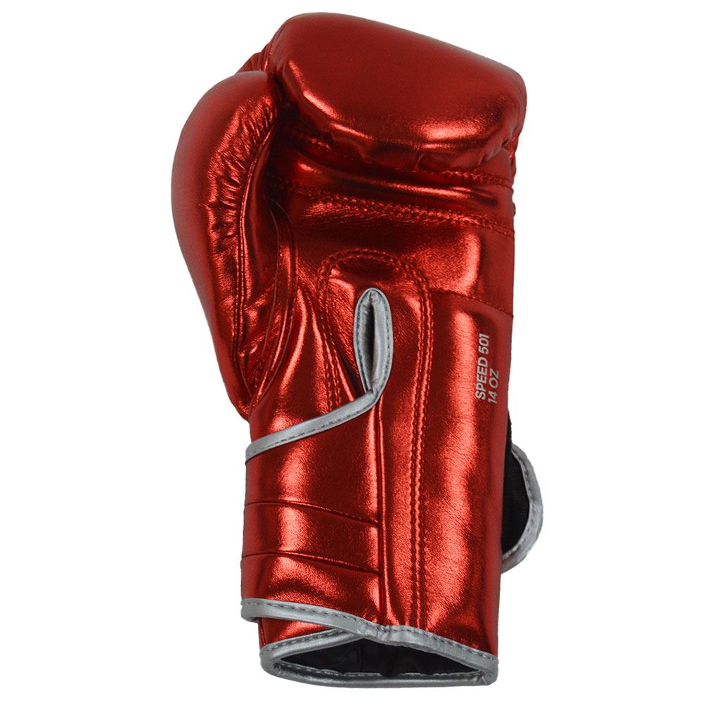 EXCLUSIVE ADIDAS PRO LINE METALLIC HOOK & LOOP BOXING GLOVES - RED