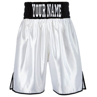 Thumbnail for Custom Made Contrast Waistband Boxing Shorts White/Black